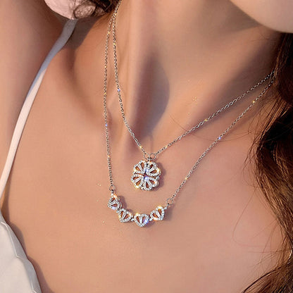 Czuły Prezent - Pudełko z 6 różami i naszyjnikiem Szczęśliwe Serce